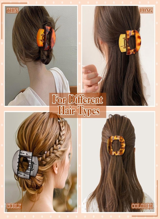 ProSuites 6 Pack Large Flat Hair Clips for Women Girls, Strong Hold French Claw Clips for Thin Hair, Minimalist Hair Accessories for Work/Travel (Tortoiseshell) - Image 5